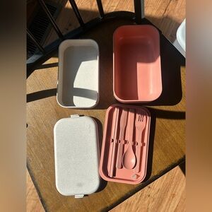 Our Place Pink and Cream Bento Box Set